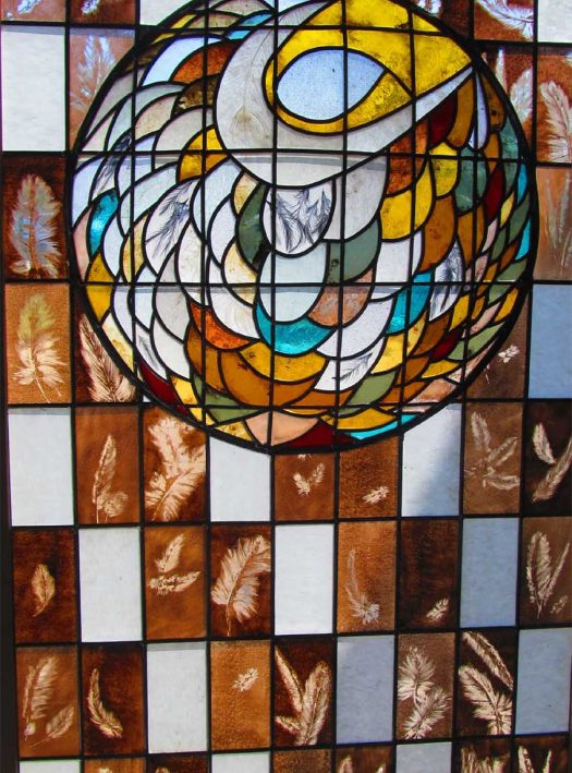 Vitrail mélangé verre et papier Japonais